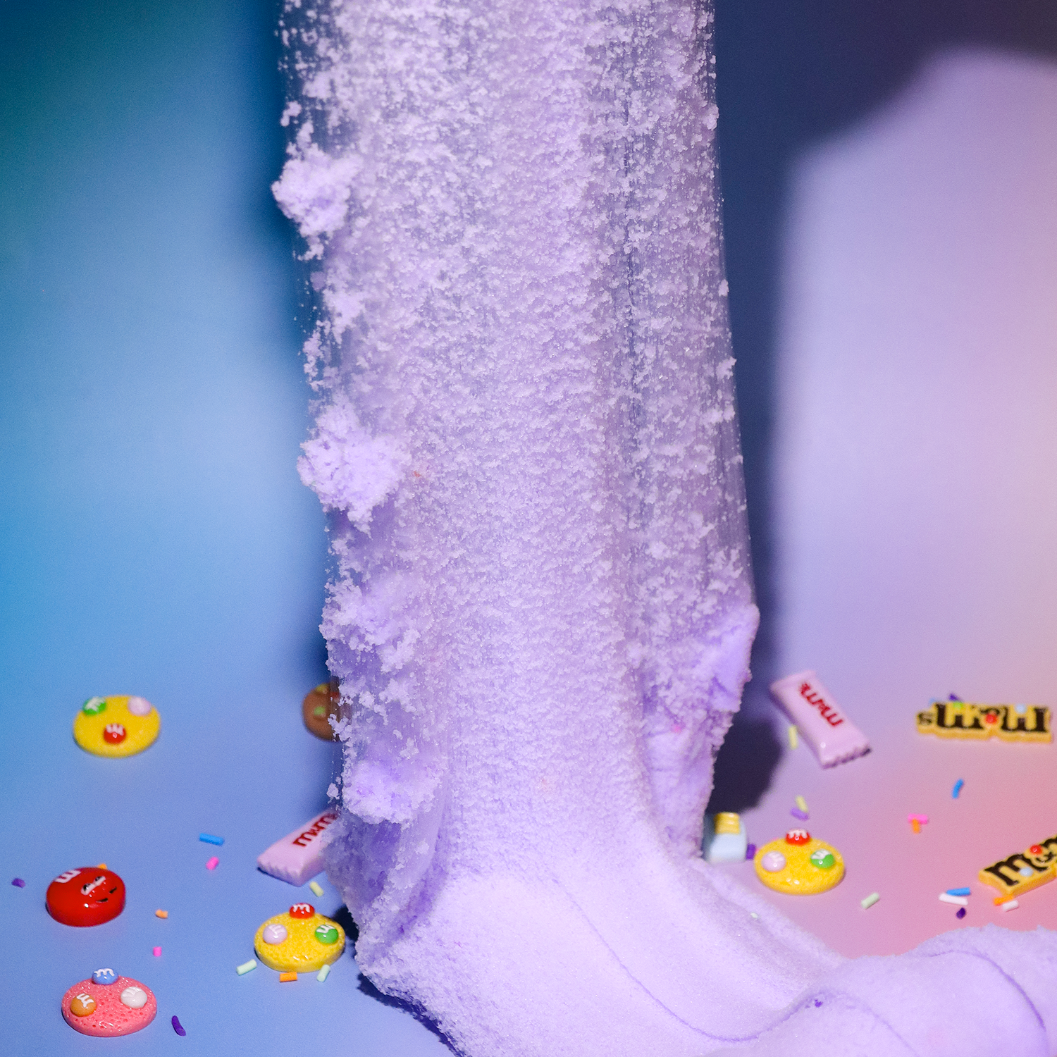 Cloudy Candy Slime | Fluffy marshmallow-like slime | Lavender purple slime with rainbow sprinkles | Stress-relieving sensory play slime | Handcrafted aesthetic slime | Perfect for stretching and creative play