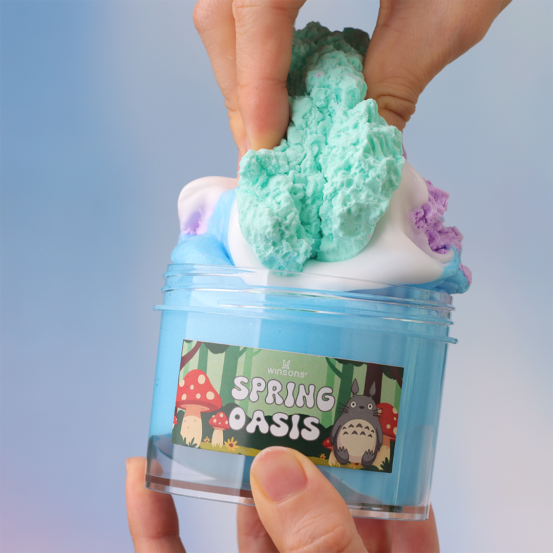 Spring Oasis Butter Slime | DIY Butter Slime Kit | Stretchy & Non-Sticky Slime | Smooth & Creamy Slime | Totoro & Mushroom Charms | Crunchy DIY Slime | Eco-Friendly Sensory Slime | Stress Relief & Sensory Fun | Interactive Play Slime | Relaxing Slime Kit for Kids & Adults | 8 oz Butter Slime | Playful Cookie Clay Toppings | Soft & Stretchable Butter Slime | Fun & Tactile Texture | Nature-Inspired Slime | Whimsical Charm Add-ins | Satisfying Crunchy Slime | Stress Relief Playtime