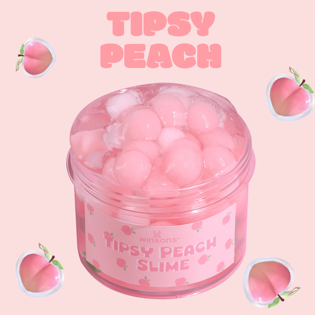 Tipsy Peach Brew Slime | Premium Smooth Slime | Peach Pom-Poms & Plastic Leaves | Sweet Peach Aroma | Stress Relief & Sensory Fun | Eco-Friendly Slime | Winsons Slime |Princess Slime