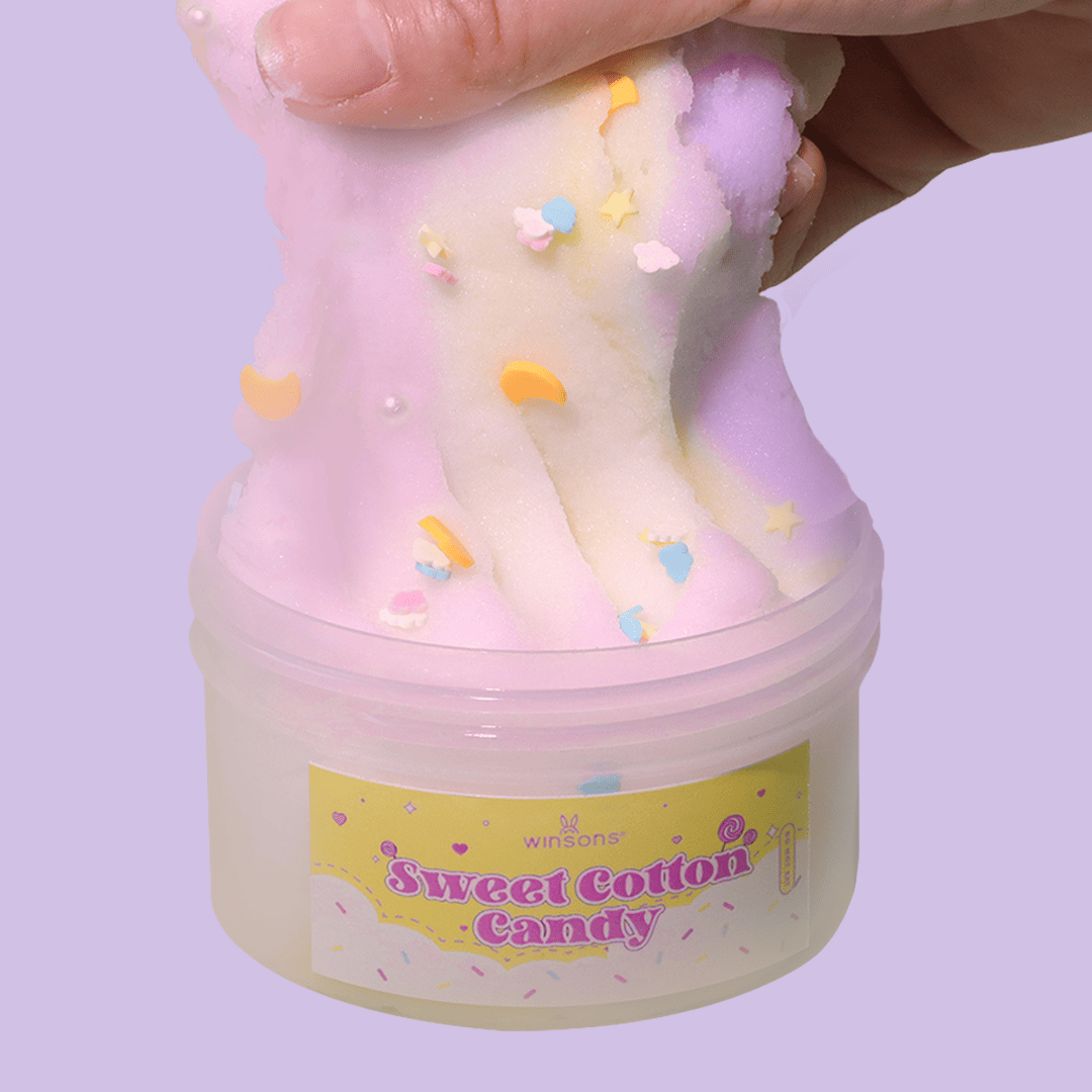 Sweet Cotton Candy Slime Kit | DIY Slime Kit | Cloud Slime with Pearls and Moon Cheese Slices | Fluffy, Airy Texture | Sweet Vanilla Fragrance | Stress Relief & Sensory Fun | 8 oz Slime