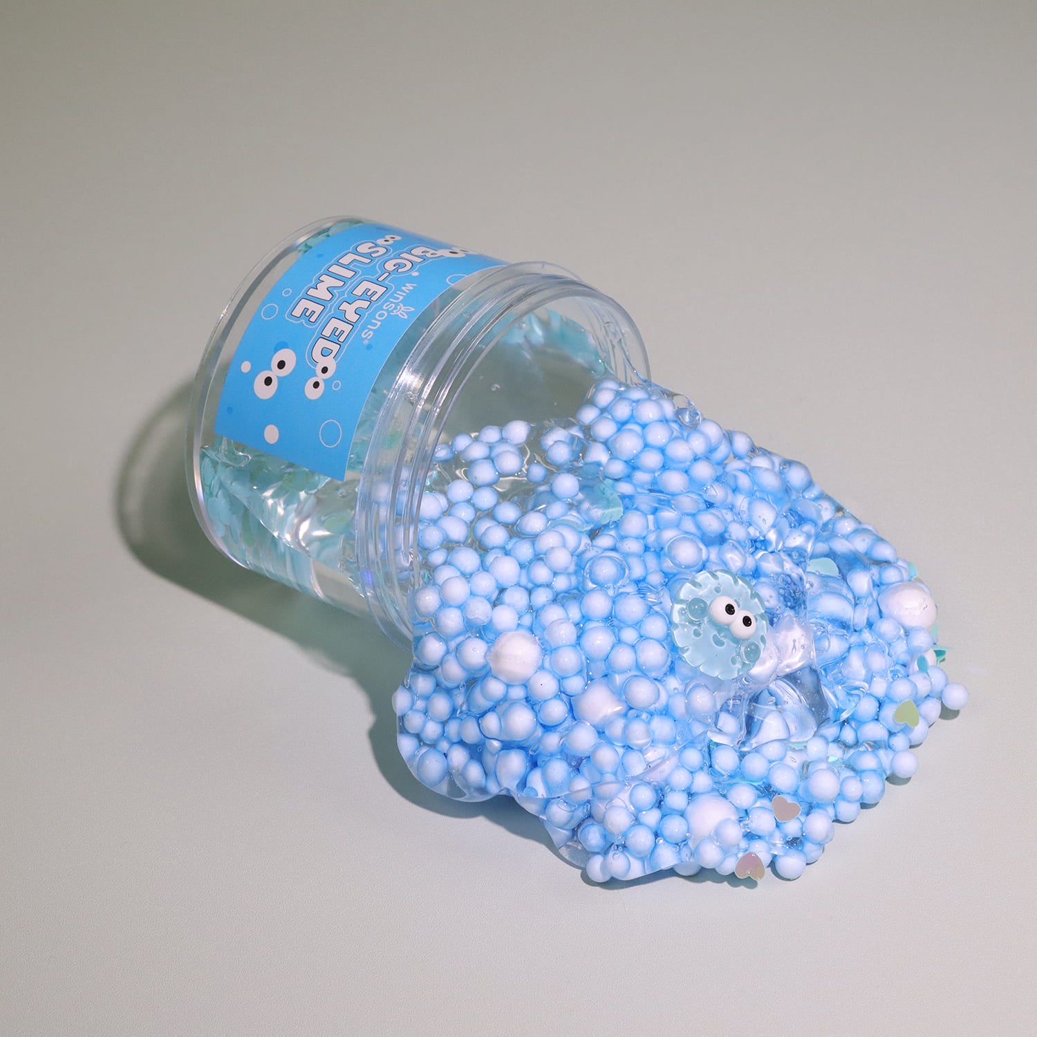 Big-Eyed Jelly Slime | Crystal Clear Jelly Slime | Floating Googly Eyes | Stress Relief & Sensory Fun | Yellow & Blue Slime |Cute Slime PNG | Winsons Slime