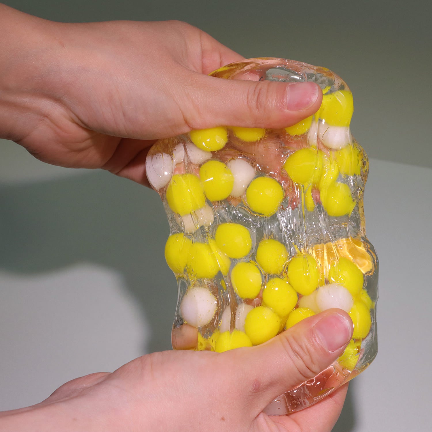 Big-Eyed Jelly Slime | Crystal Clear Jelly Slime | Floating Googly Eyes | Stress Relief & Sensory Fun | Yellow & Blue Slime |Cute Slime PNG | Winsons Slime
