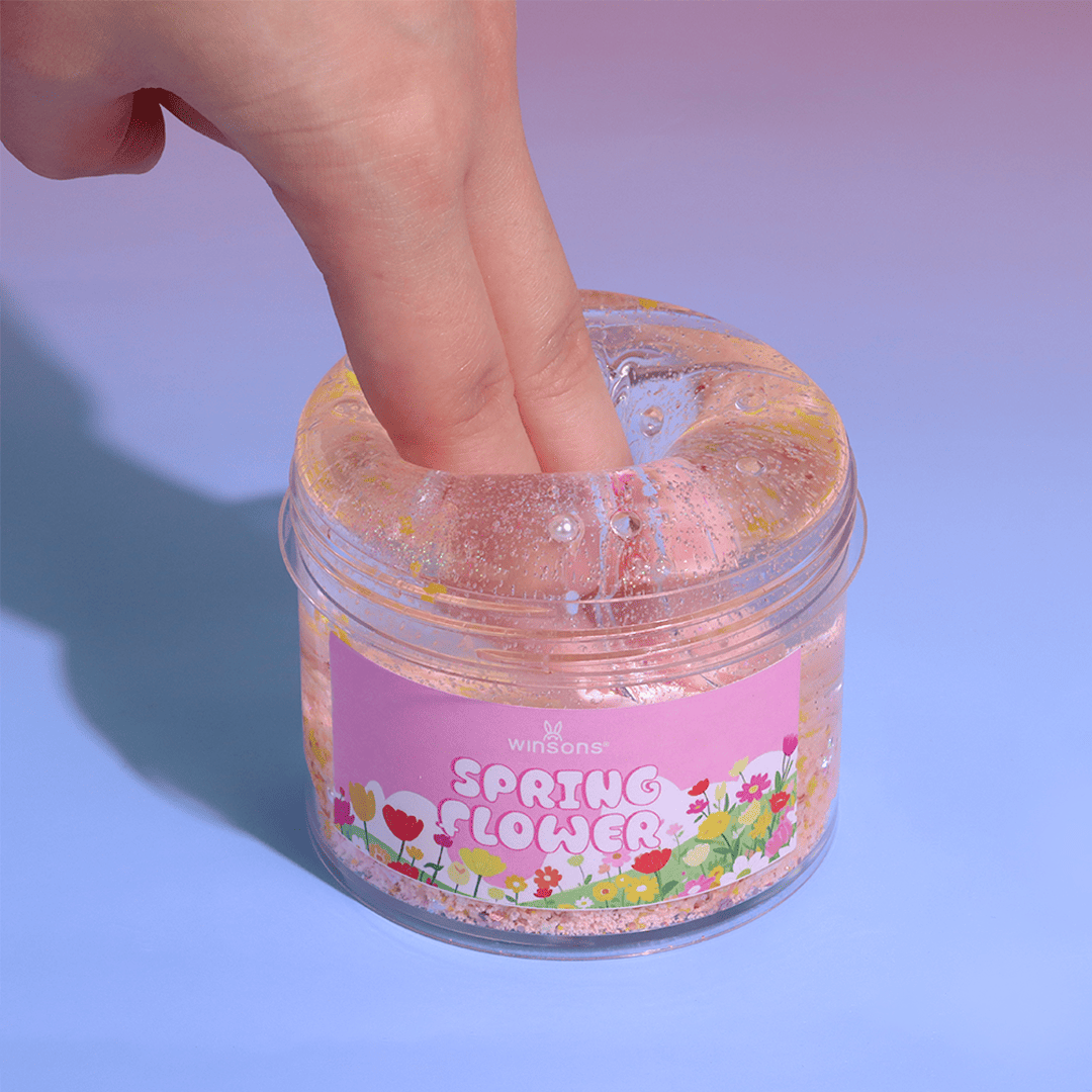 Spring Flower Clear Slime | Transparent Slime with Pink & Yellow Floral Add-ins | Stretchy & Non-Sticky Slime | DIY Slime Kit | Crystal Slime | Slime ASMR | Best Slime for Sensory Play | Flower-Inspired Slime with Cherry Blossom Topping |s lime shop | buy slime| slime shop near me| best slime shop| slime store | Flower slime