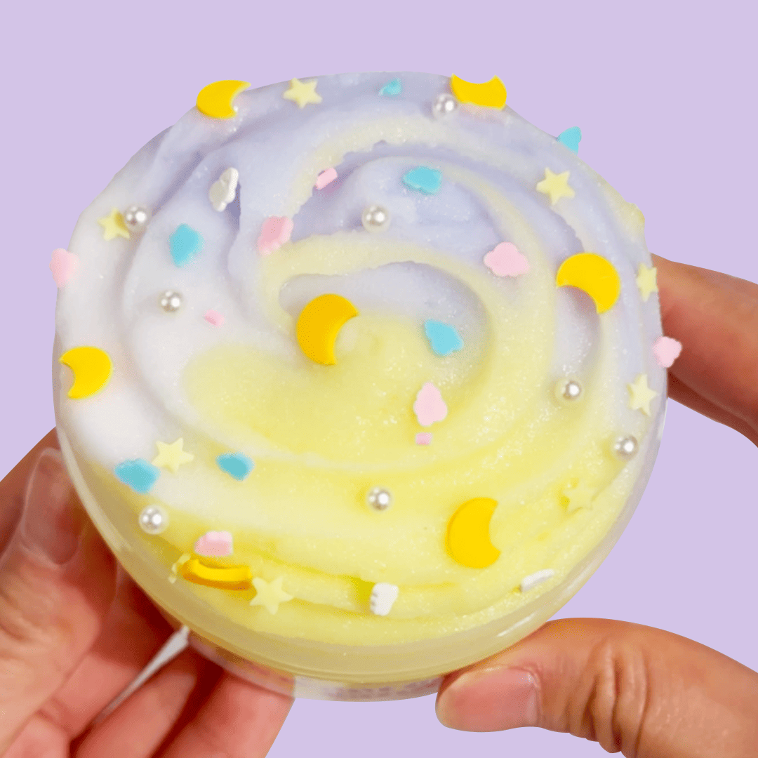 Cloud fluffy slime | purple slime | yellow butter slime | cloud slime | Sweet Cotton Candy Slime Kit | DIY Slime Kit | Cloud Slime with Pearls and Moon Cheese Slices | Fluffy, Airy Texture | Sweet Vanilla slime | Stress Relief & Sensory Fun | 8 oz Slime | food slime