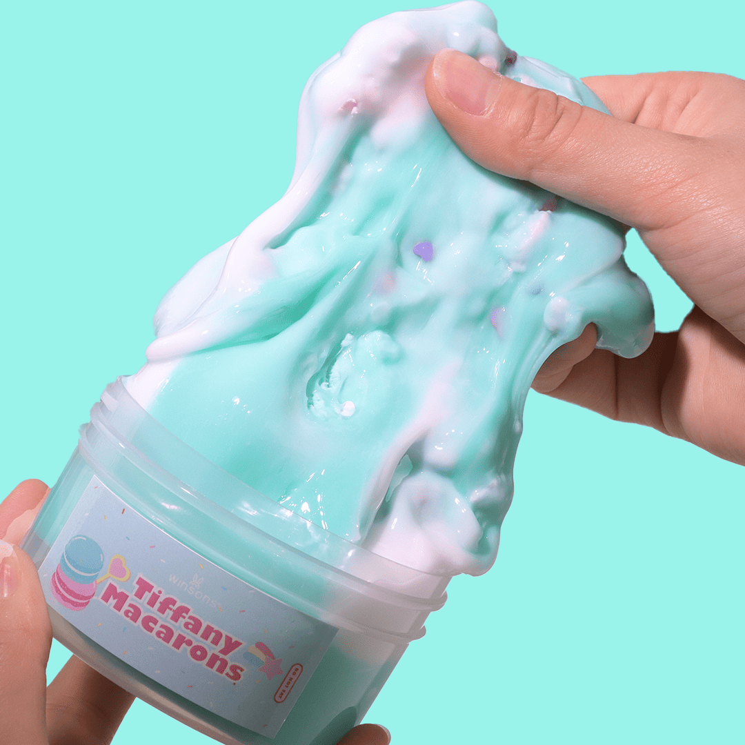 Tiffany Macarons Slime Kit | DIY Slime Kit | Pastel Macaron Charms | Whipped Frosting Texture | Creamy Butter Slime | Food-Inspired Slime Kit | Stress Relief & Sensory Fun | 8 oz Slime