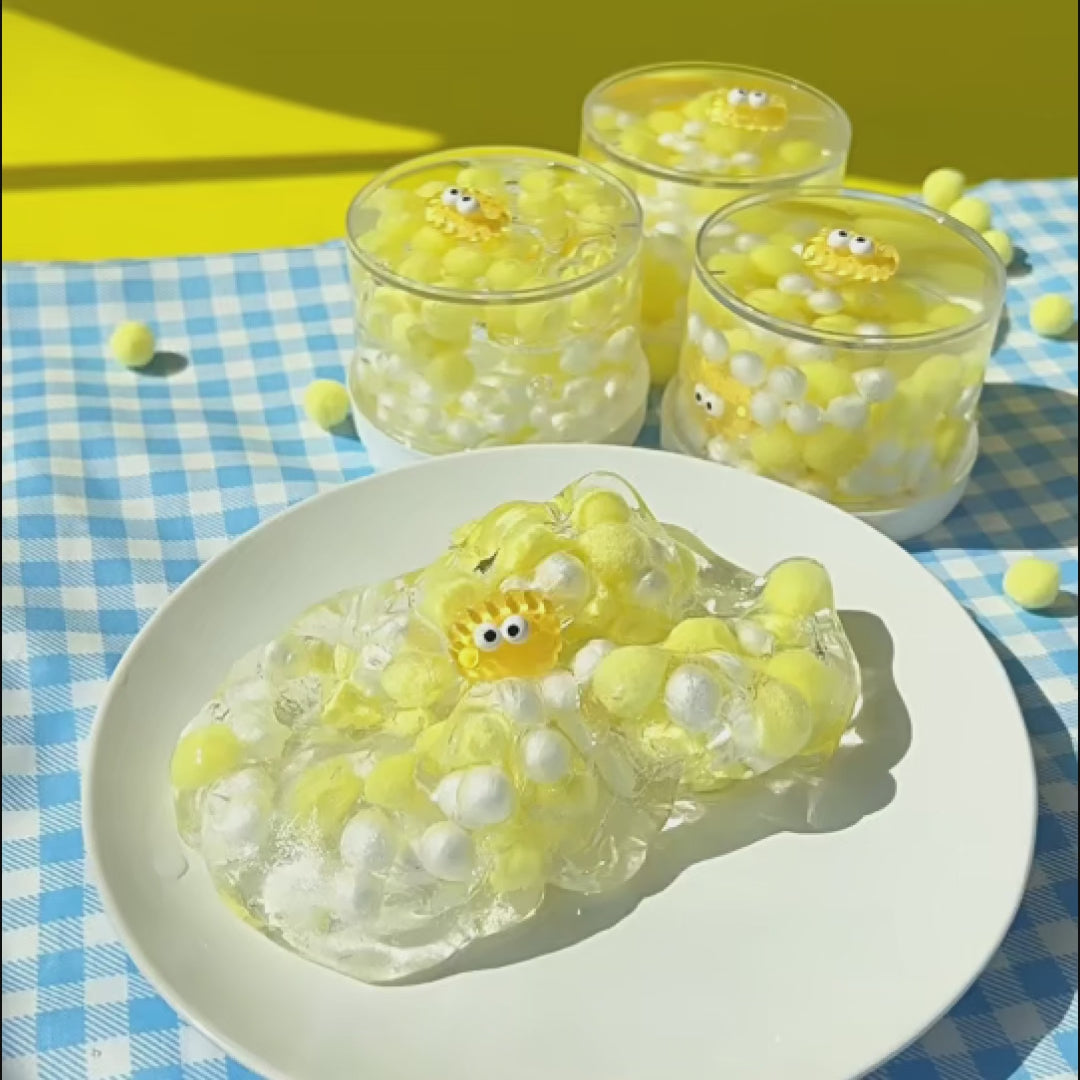 Big-Eyed Jelly Slime | Clear Texture Ocean Theme Stress Relief Toy with Googly Eyes