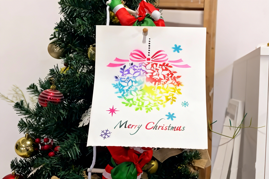 Create Festive Christmas Cards with an Airbrush + Stencil (Beginner-Friendly!)