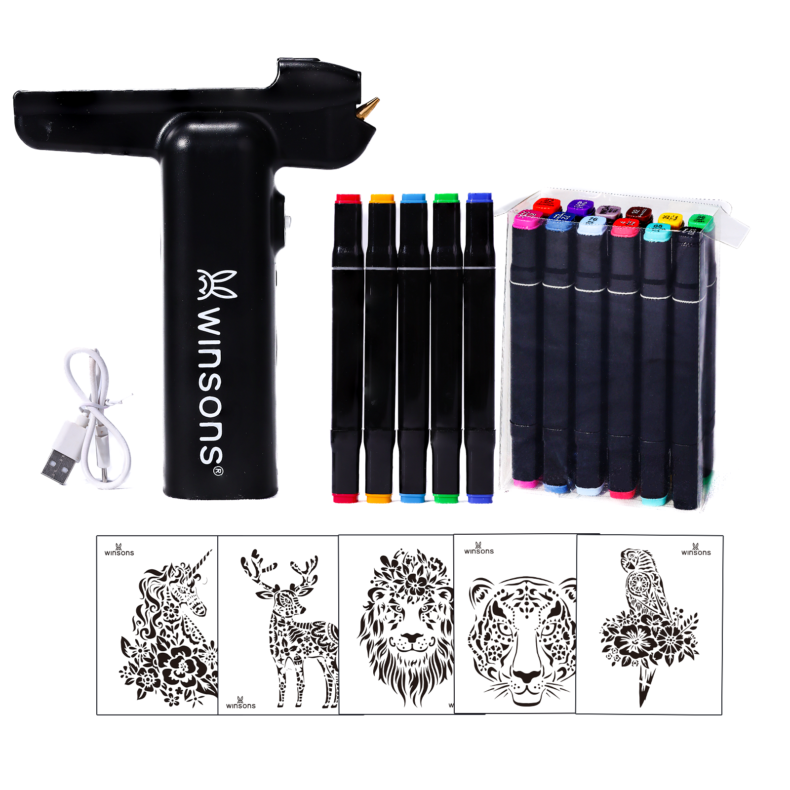 Electric Airbrush Marker Set For Children Art Craft Project - View #4