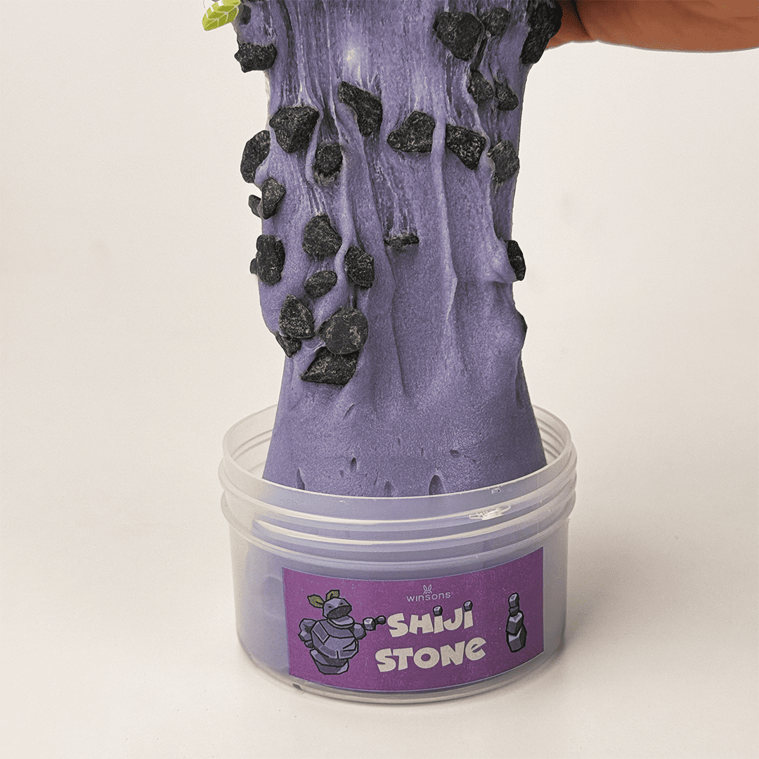 Shiji Stone Ice Slime | Black Ice Slime | Glossy Clear Purple Slime | Icee Slime with Stone Charms | Stretchy & Non-Sticky Slime | Glitter Slime for Sensory Play | Stress Relief Slime for Kids & Adults | 8 oz Purple Slime | Creative & Interactive Slime | Tactile Play Slime with Stone Details | Best Black Slime for Sensory Fun | Non-Toxic Slime for Relaxation and Play