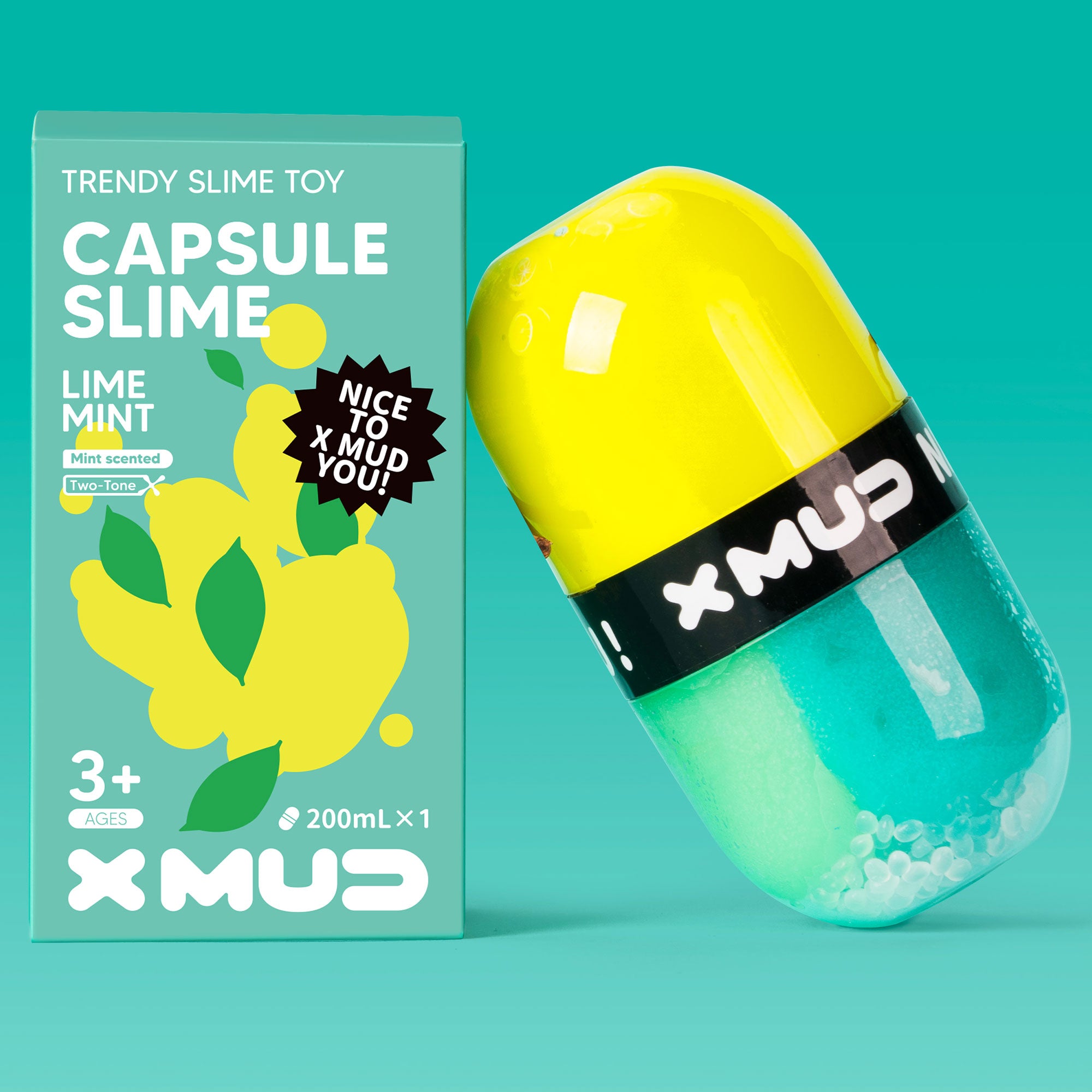 X MUD Two-Tone Lime Mint Capsule Slime – Winsons