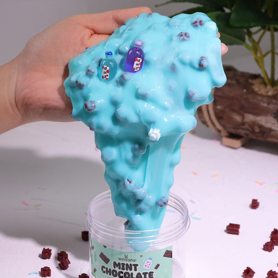 Kawaii Mint Chocolate Slime Cake｜Cloud clay glossy slime｜ Japanese Sake Candy Slime | glowing slime | DIY Slime | Winsons Slime 