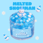 Melted Snowman Blue Slime ｜ Clear blue bubble slime ｜ Crunchy snowball foam beads ｜ Winter holiday slime ｜ Christmas slime PNG ｜ Winsons Slime