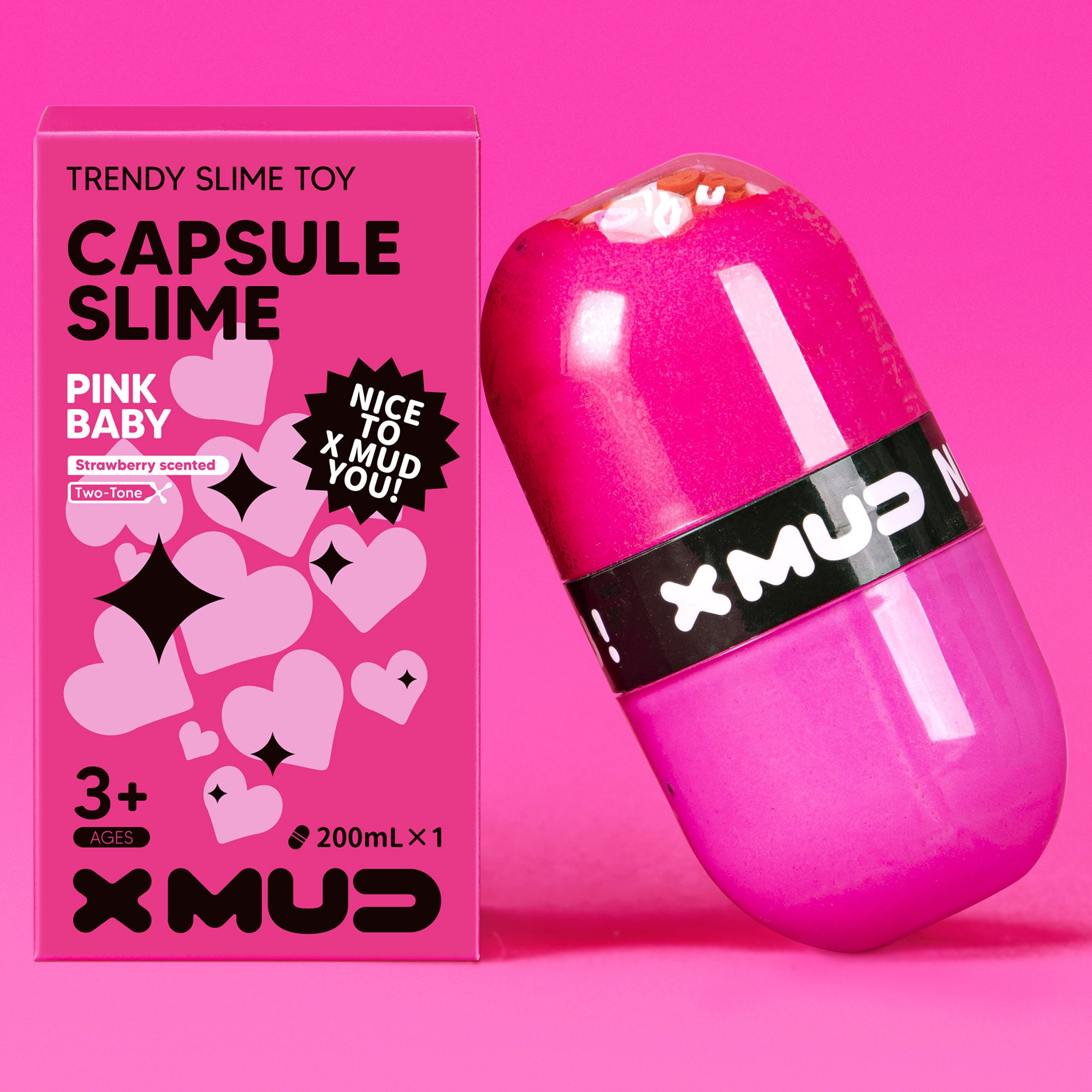 X MUD Two-Tone Pink Baby Capsule Slime – Winsons