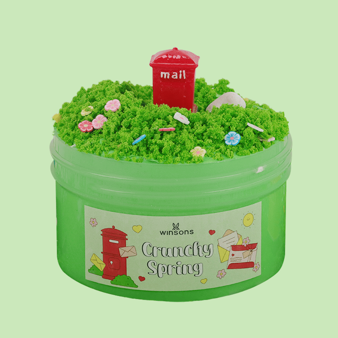 Crunchy Spring Slime | Butter Slime | Soft Cloud Slime | Stretchy & Non-Sticky Slime | DIY Slime Kit | Jade Green Butter Slime | Eco-Friendly Sensory Slime | Nature-Inspired Slime | Faux Grass Powder Slime | Mini Mailbox Charm | Stone & Flower Charms | Squishy, Fluffy Texture | Stress Relief & Sensory Fun | 8 oz Slime | Interactive Play Slime | Relaxing Slime Kit for Kids & Adults