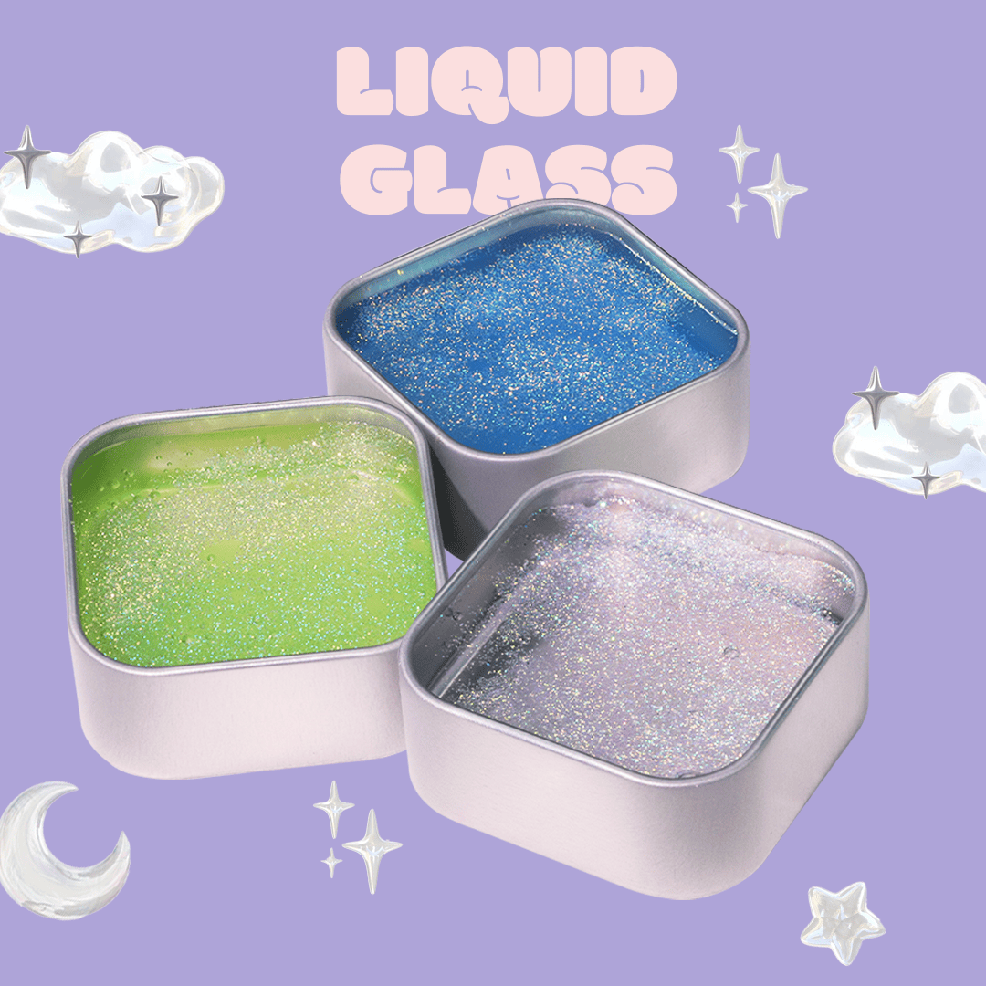 Liquid Crystal Glass Slime ｜ Slime bundle | Glittery, Translucent Slime in Silver, Green, and Blue details｜ Stretchable, Metallic slime | Bouncy Slime ｜ Soft & Satisfying Sensory Play ｜ Perfect for Stress Relief & Creative fun | Gradient Rainbow slime｜ Winsons Slime