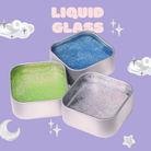 Liquid Crystal Glass Slime ｜ Slime bundle | Glittery, Translucent Slime in Silver, Green, and Blue details｜ Stretchable, Metallic slime | Bouncy Slime ｜ Soft & Satisfying Sensory Play ｜ Perfect for Stress Relief & Creative fun | Gradient Rainbow slime｜ Winsons Slime