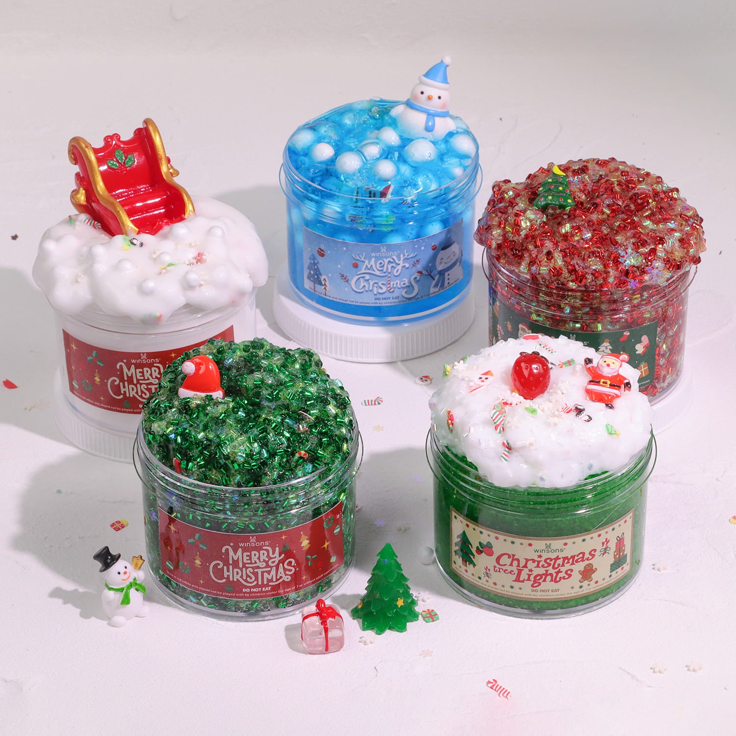 New YEAR Sensory Slime Bundle ｜ Holiday Slime Collection ｜ Festive Slime Set ｜ Christmas Slime Gifts ｜ Winsons Slime ｜Holiday Slime PNG