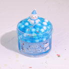 Melted Snowman Blue Slime ｜ Clear blue bubble slime ｜ Crunchy snowball foam beads ｜ Winter holiday slime ｜ Christmas slime PNG ｜ Winsons Slime