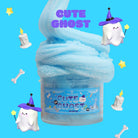 Blue Cute Ghost Slime | Cloud-soft stretchable slime | Natural silk-like texture | Ghost and supernatural charms | Perfect balance of soft and crunchy textures | Halloween-themed sensory play slime | Winsons Slime |Blue Slime PNG